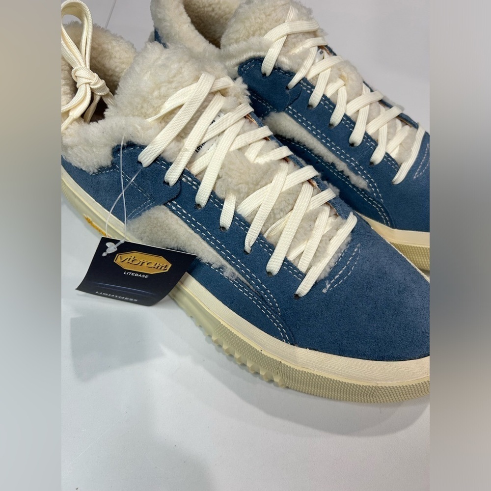 BRANDBLACK Women's Size 10 Bravo Faux Shearling Sneakers Blue Cream NWT